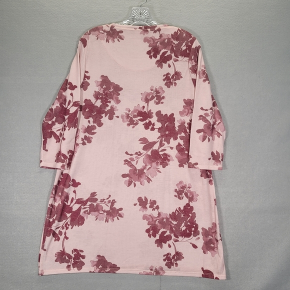 Chicos Floral Side-slit tunic  Scoop neck 3/4 Sleeve Size 2 u.s. Size L - Picture 2 of 11